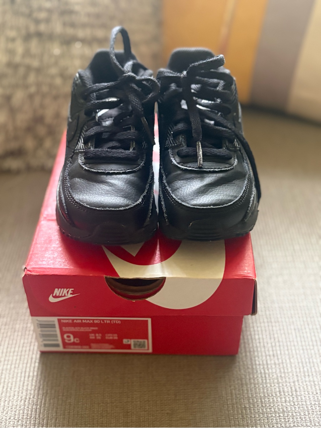 Nike Kids Black Lace-Up Sneakers